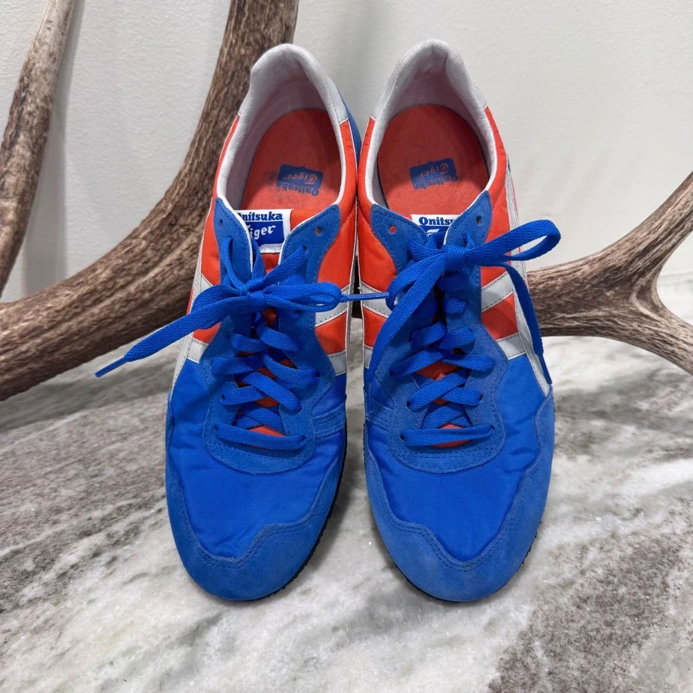 Onitsuka Tiger Serrano Blue Orange Men 10 D109L Low Top Sneakers Retro Running